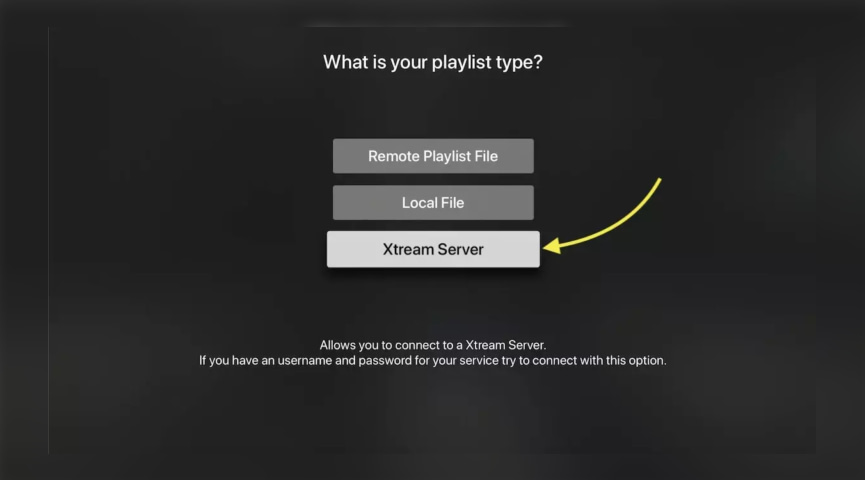 iPlayTV - Choose Xtream Server